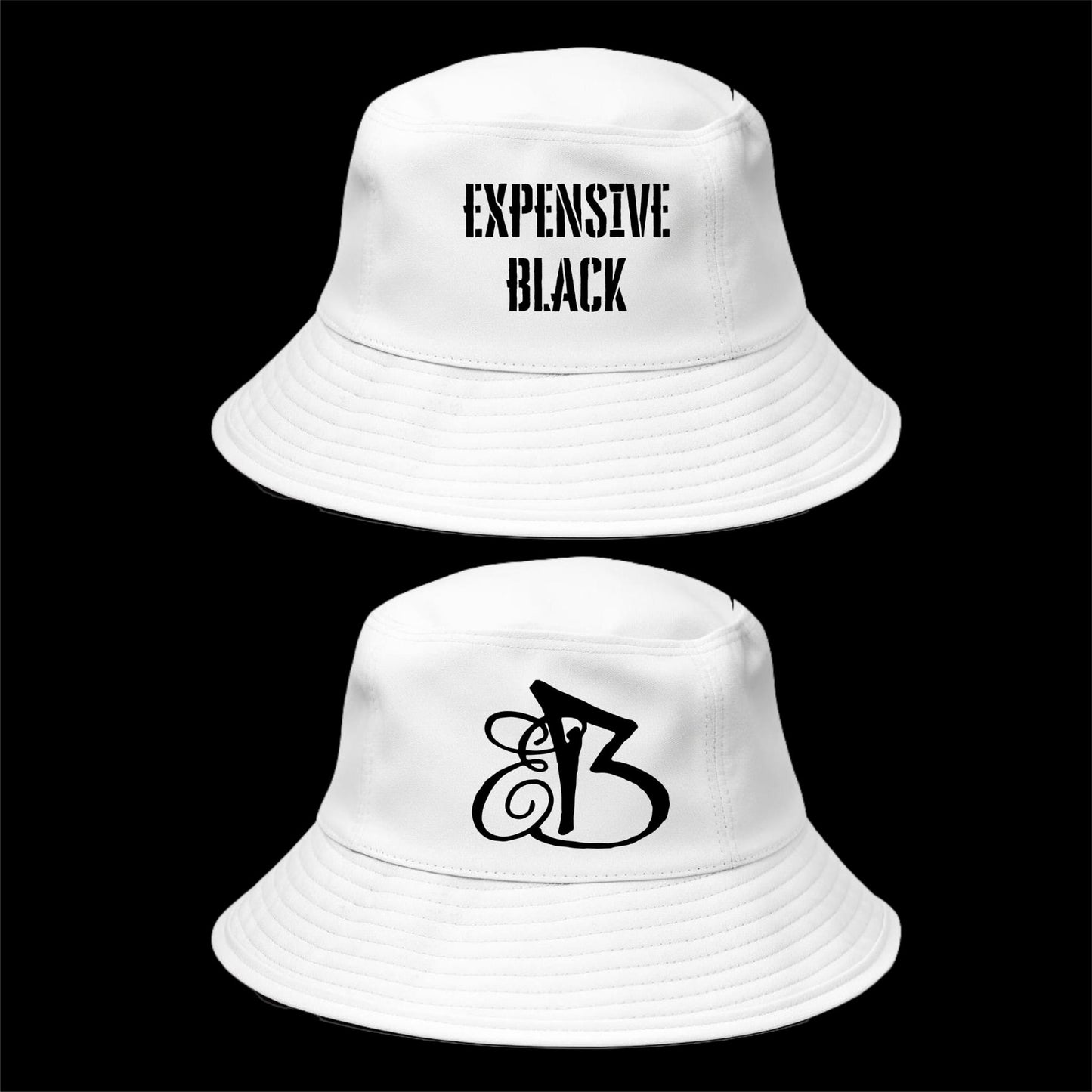 Expensive Black double-sided bucket hat